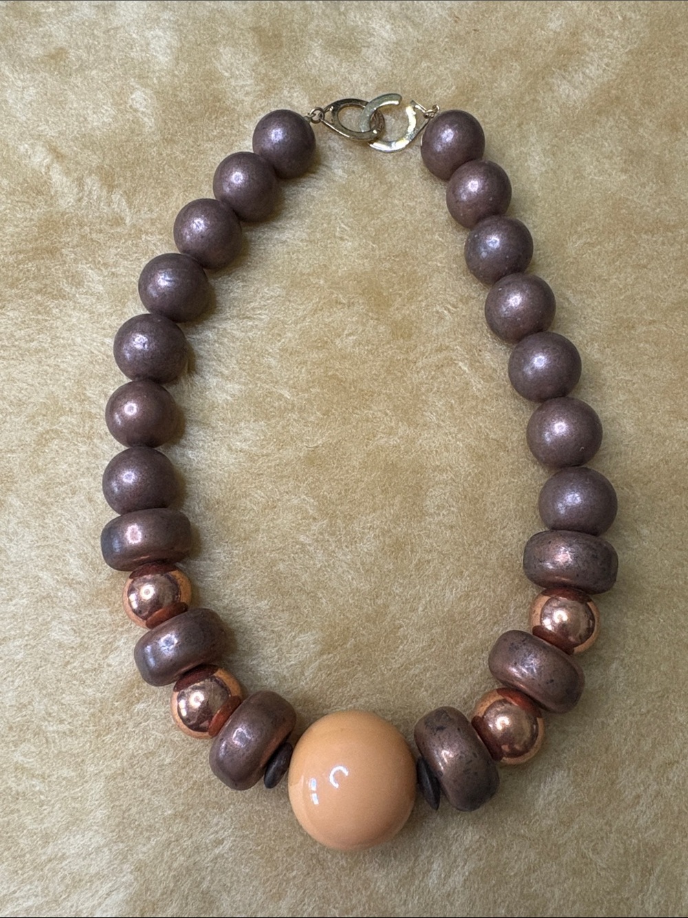 Vintage Les Bernard chunky beaded necklace